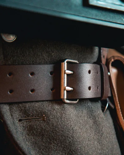 Brown leather belt