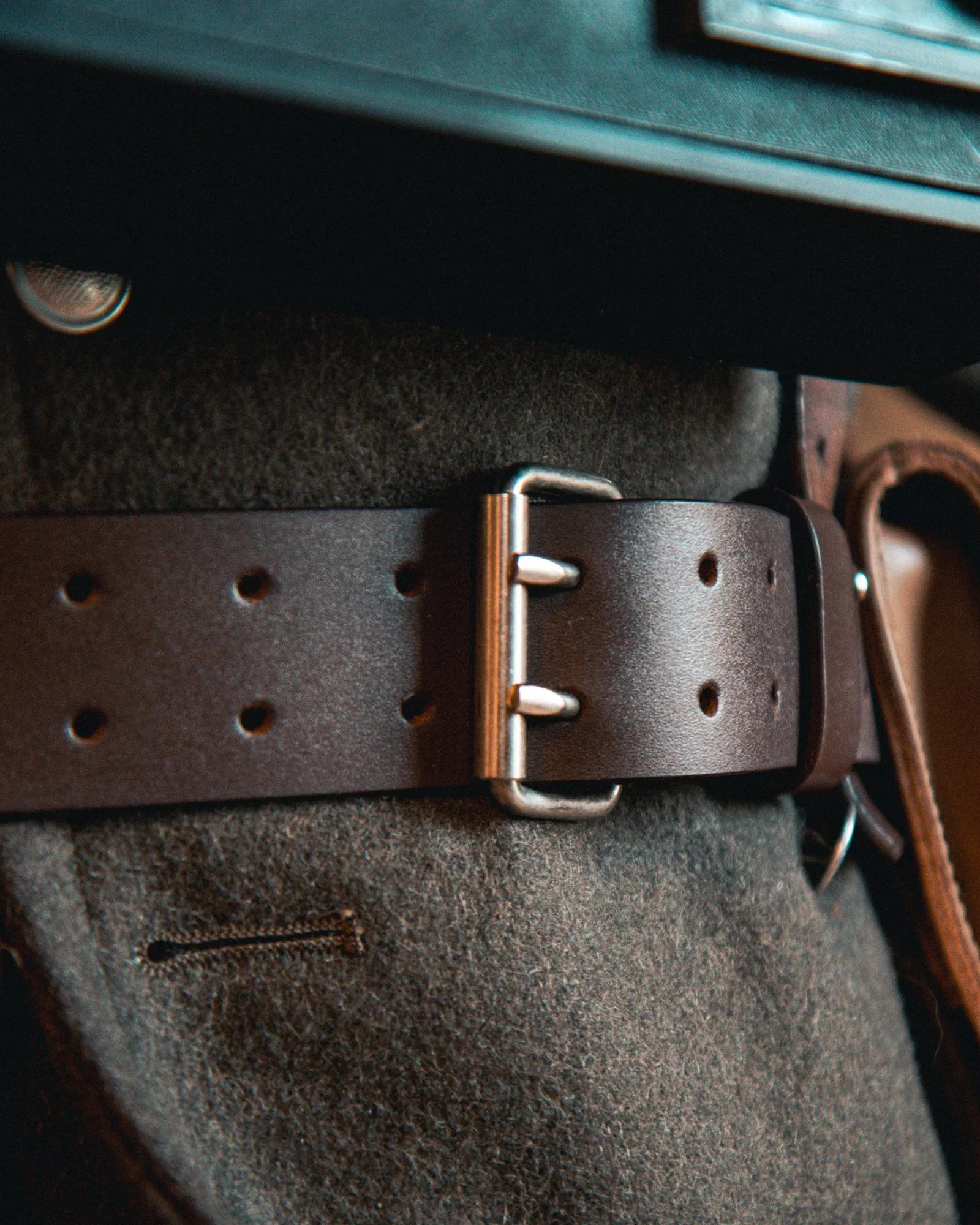Brown leather belt